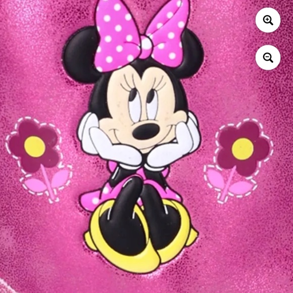 Disney Minnie Mouse Girls Metallic Pink Sparkle Cowboy Boots Shoes Size 12 NWT - Picture 6 of 9